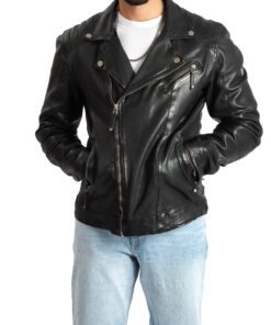 Men leather jacket 118