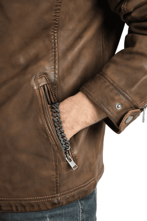 Men leather jacket 127