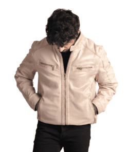 Men leather jacket 136