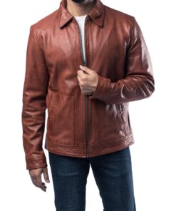 Men leather jacket 91