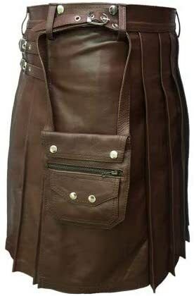 Brown Leather Kilt for men
