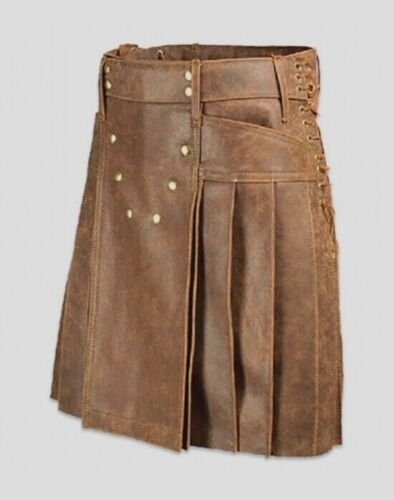 Vintage Leather Pleated Kilt