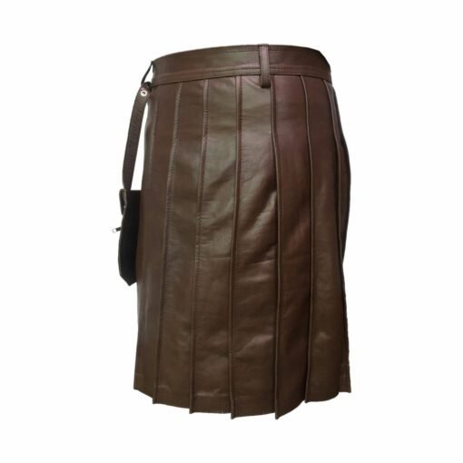 Real Brown Leather Kilt and Sporran Set