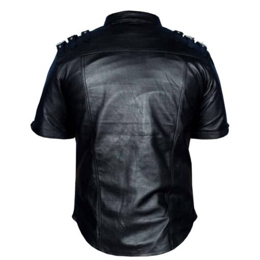 Leather Police Uniform Style Shirt