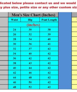 Men Pants Size Chart 206