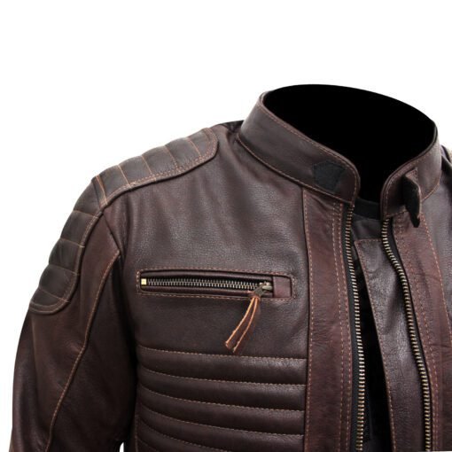 Stylish brown leather jacket