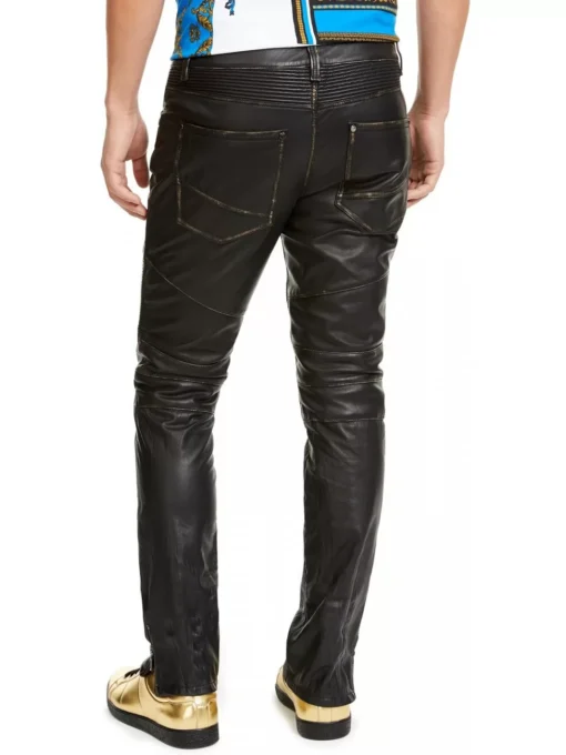 Leather Trousers in Vintage Rouge Brown for Men