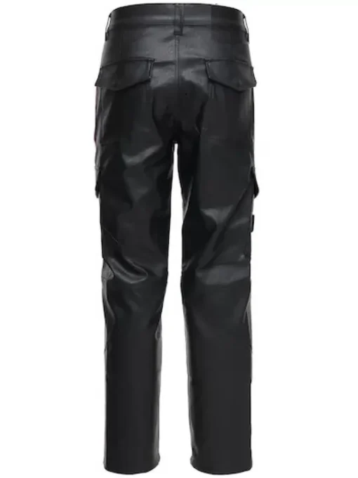 Leather Cargo Trousers for Men's Street Style