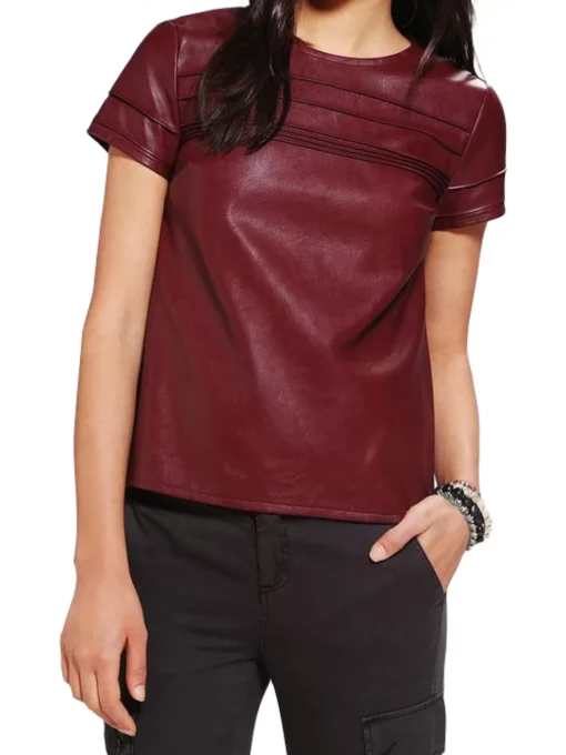 Beautiful Leather T-shift Top for women