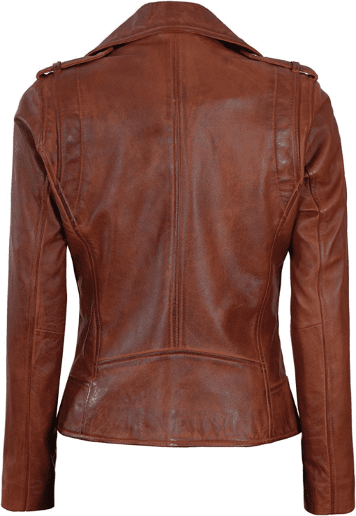 Casual wear Brown leather Jacket for women