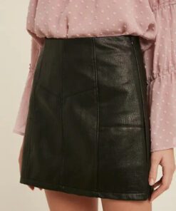 women leather skirt 345