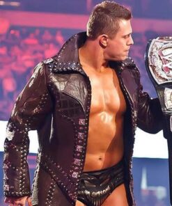 THE MIZ WWE STUDDED LEATHER COAT