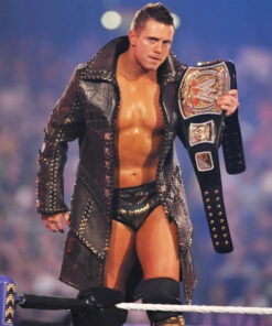 THE MIZ WWE STUDDED LEATHER COAT2jpg