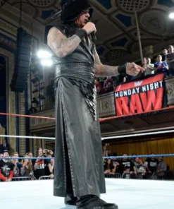 THE UNDERTAKER WWE RAW BLACK LEATHER VEST COAT