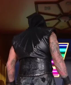 THE UNDERTAKER WWE RAW BLACK LEATHER VEST COAT