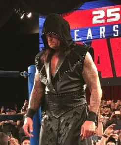 THE UNDERTAKER WWE RAW BLACK LEATHER VEST COAT