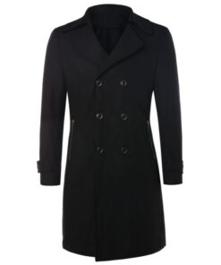 Unisex Wool Blend Trench Coat