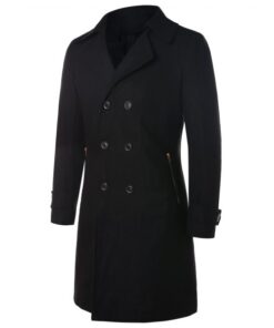 Unisex Wool Blend Trench Coat